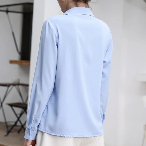 Oversized buttonup shirt minimalist business blue - Picture 2 of 3